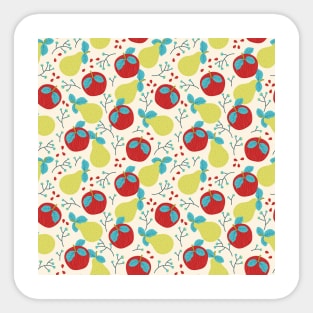 Red Apples and Green Pears Fruity Sticker